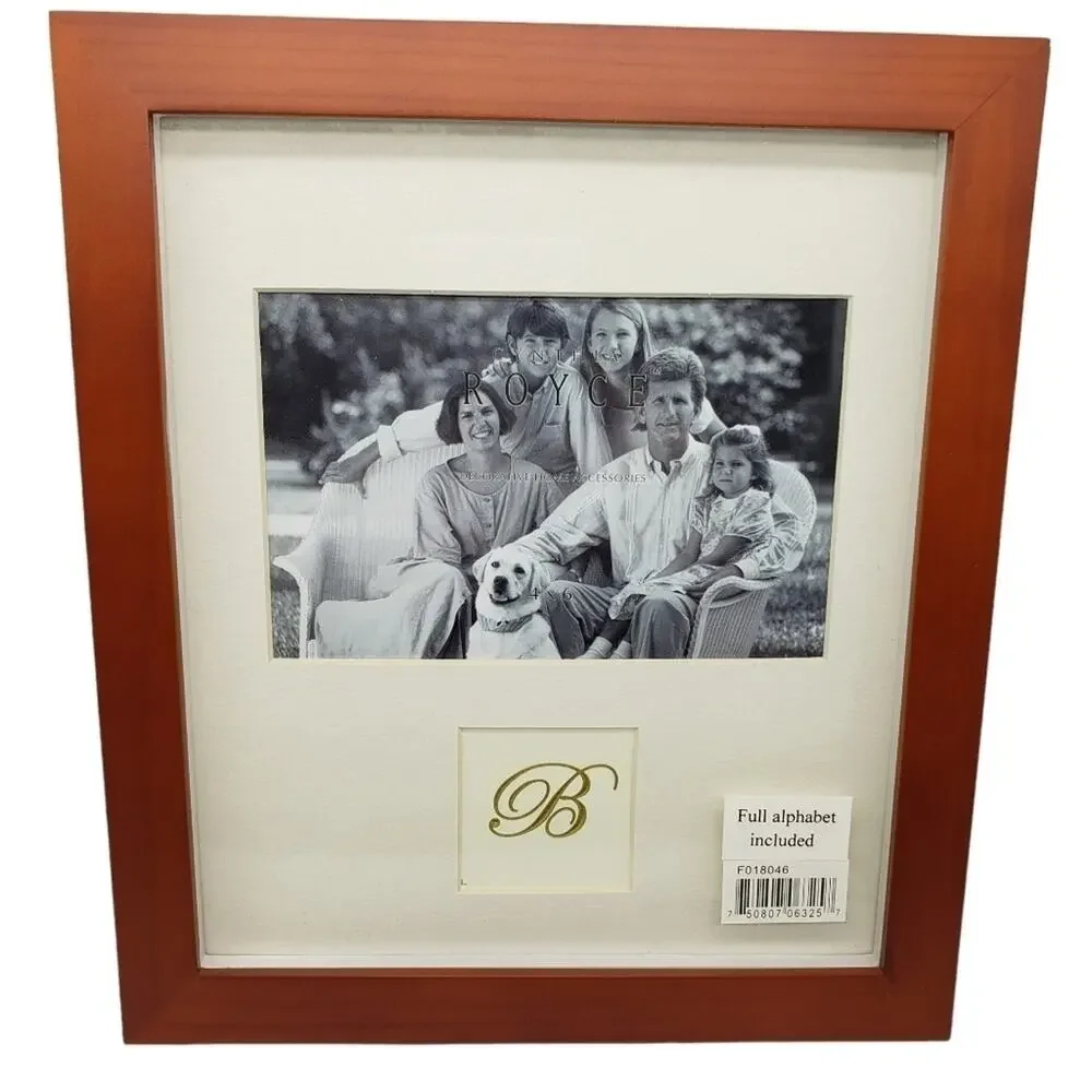 Cynthia Royce Wood Toned Monogramed Picture Frame
